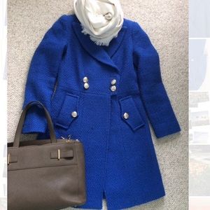 Royal blue wool coat xs